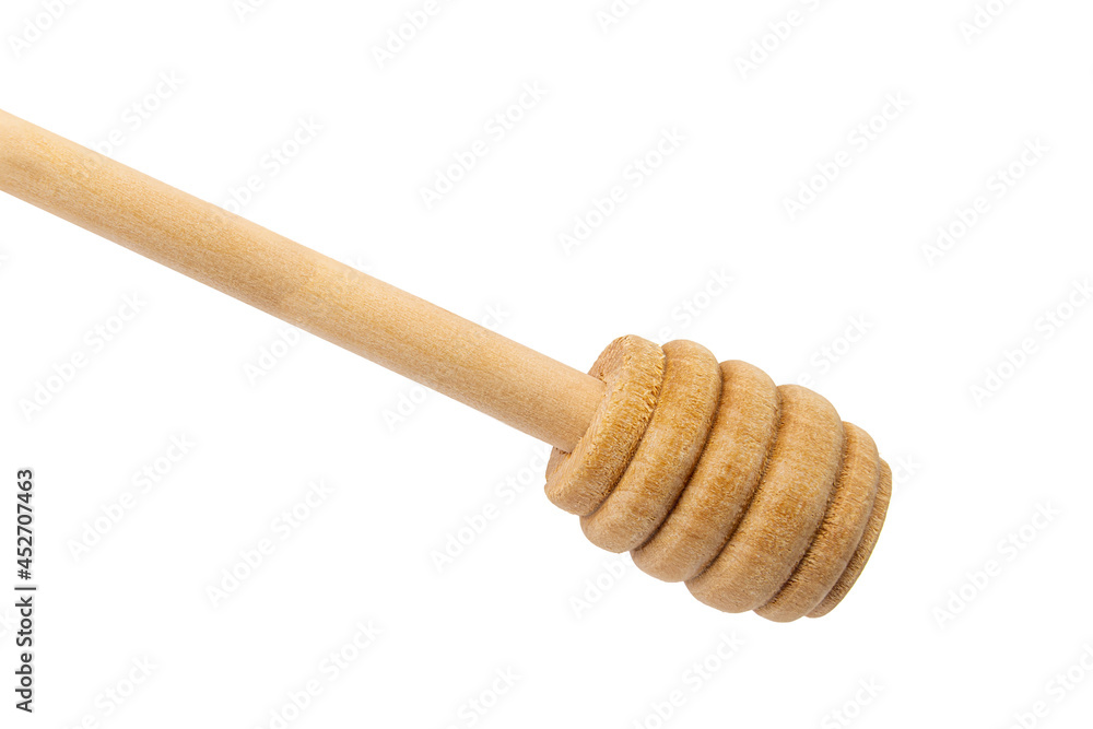 honey stir stick isolated on white background ,close up honey stir stick isolated on white background ,close up