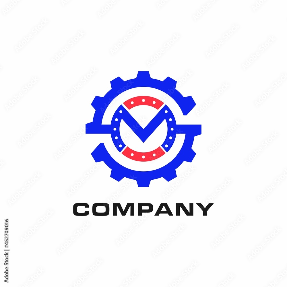letter SM or MS Vector Logo Gear Template letter SM or MS Vector Logo Gear Template