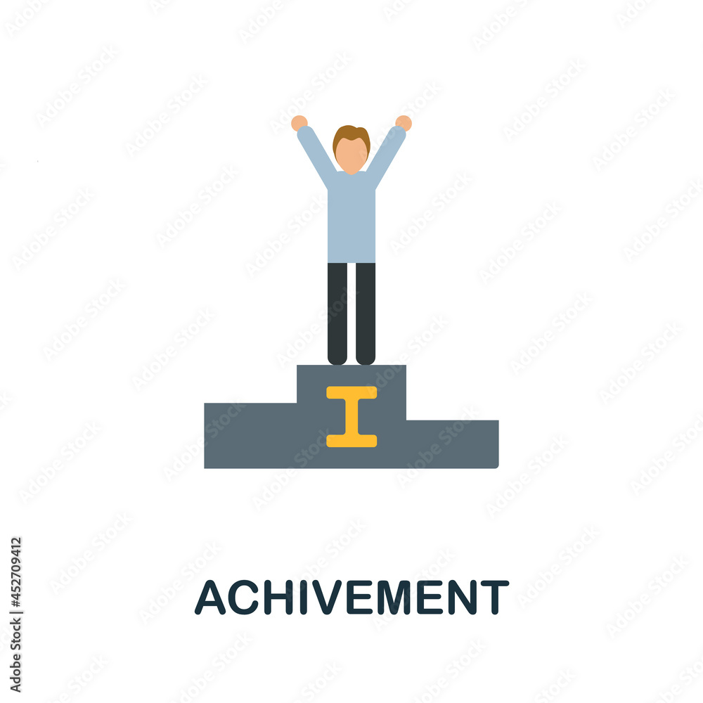 Achivement flat icon. Simple sign from gamification collection. Creative Achivement icon illustration for web design, infographics and more Achivement flat icon. Simple sign from gamification collection. Creative Achivement icon illustration for web design, infographics and more