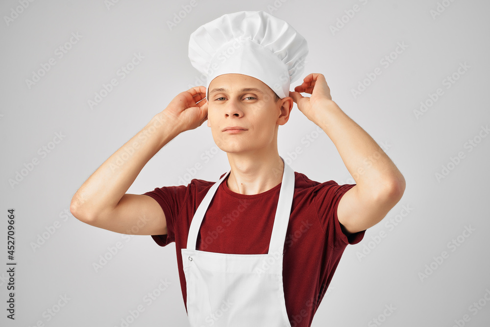 man in an apron professional work kitchen man in an apron professional work kitchen