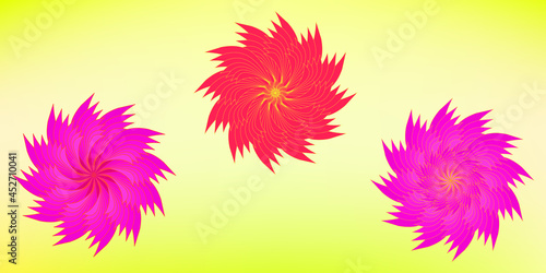 Collection of flower petal plant art design abstract background textile wallpaper icon object pattern vector illustration