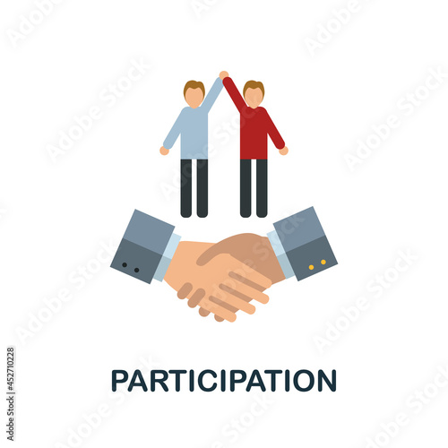 Participation flat icon. Simple sign from gamification collection. Creative Participation icon illustration for web design, infographics and more