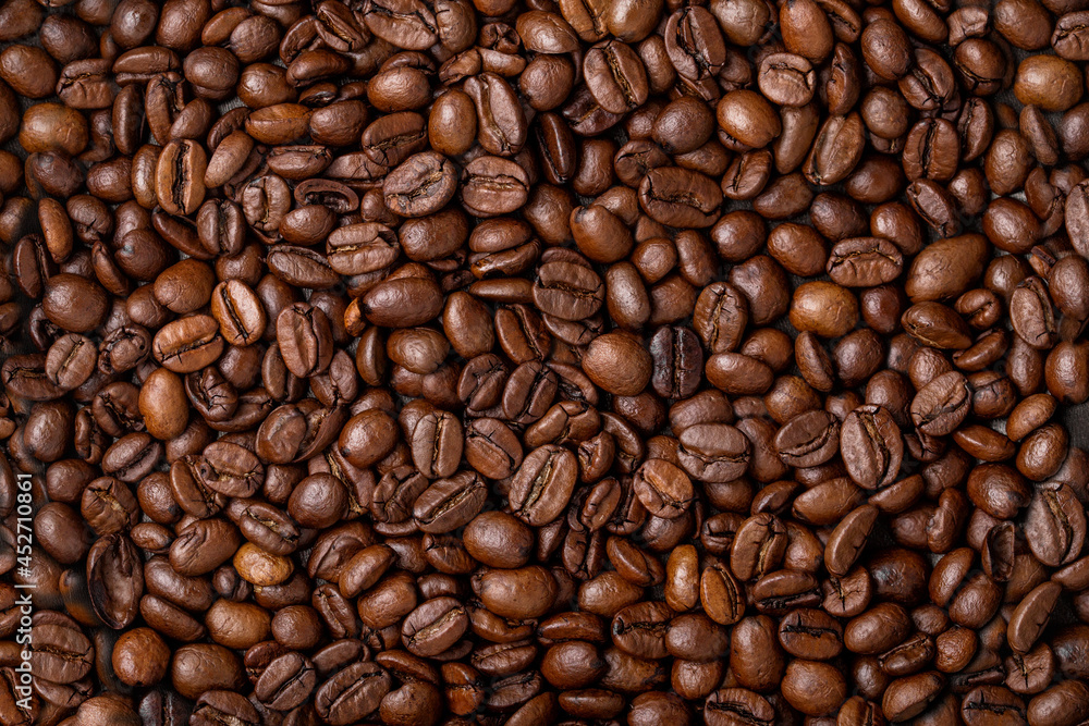 Roasted coffee bean seed, caffeine Roasted coffee bean seed, caffeine