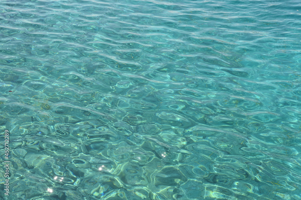 transparent sea on a boat trip in Egina  Greece