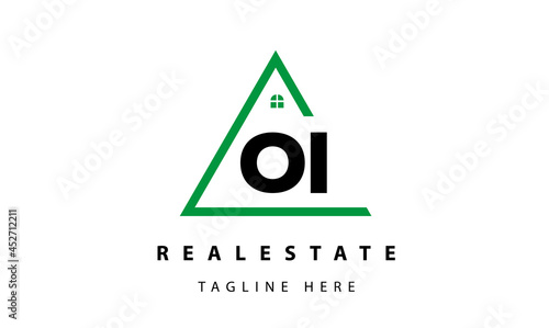 creative real estate OI latter logo vector