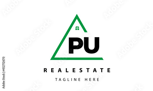 creative real estate PU latter logo vector