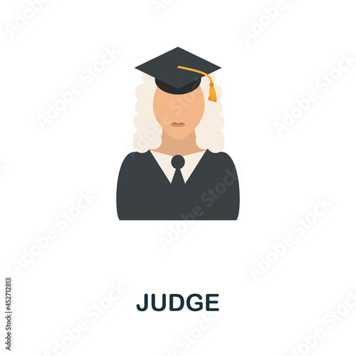 Judge icon. Flat sign element from law collection. Creative Judge icon for web design, templates, infographics and more