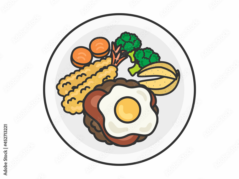 皿に盛られたハンバーグのイラスト Stock Vector Adobe Stock 皿に盛られたハンバーグのイラスト Stock Vector Adobe Stock