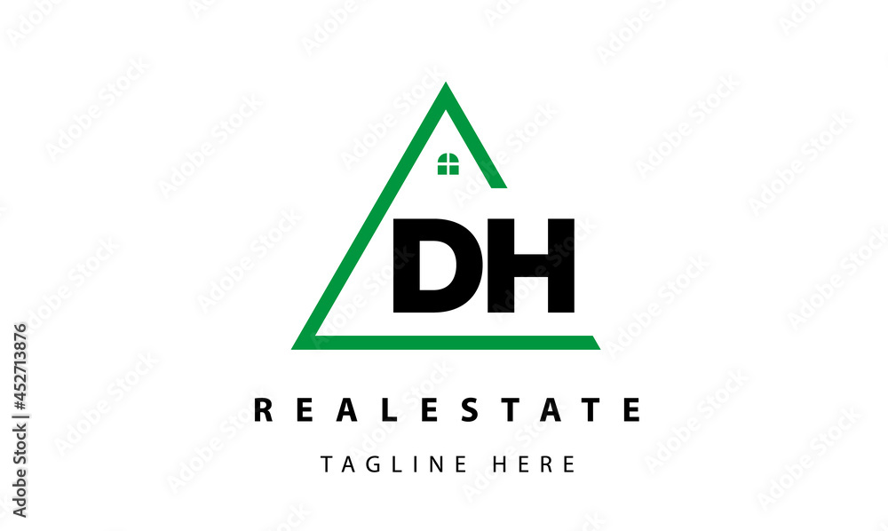 creative real estate DH latter logo vector