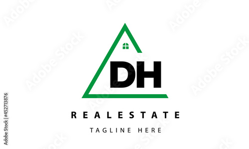 creative real estate DH latter logo vector