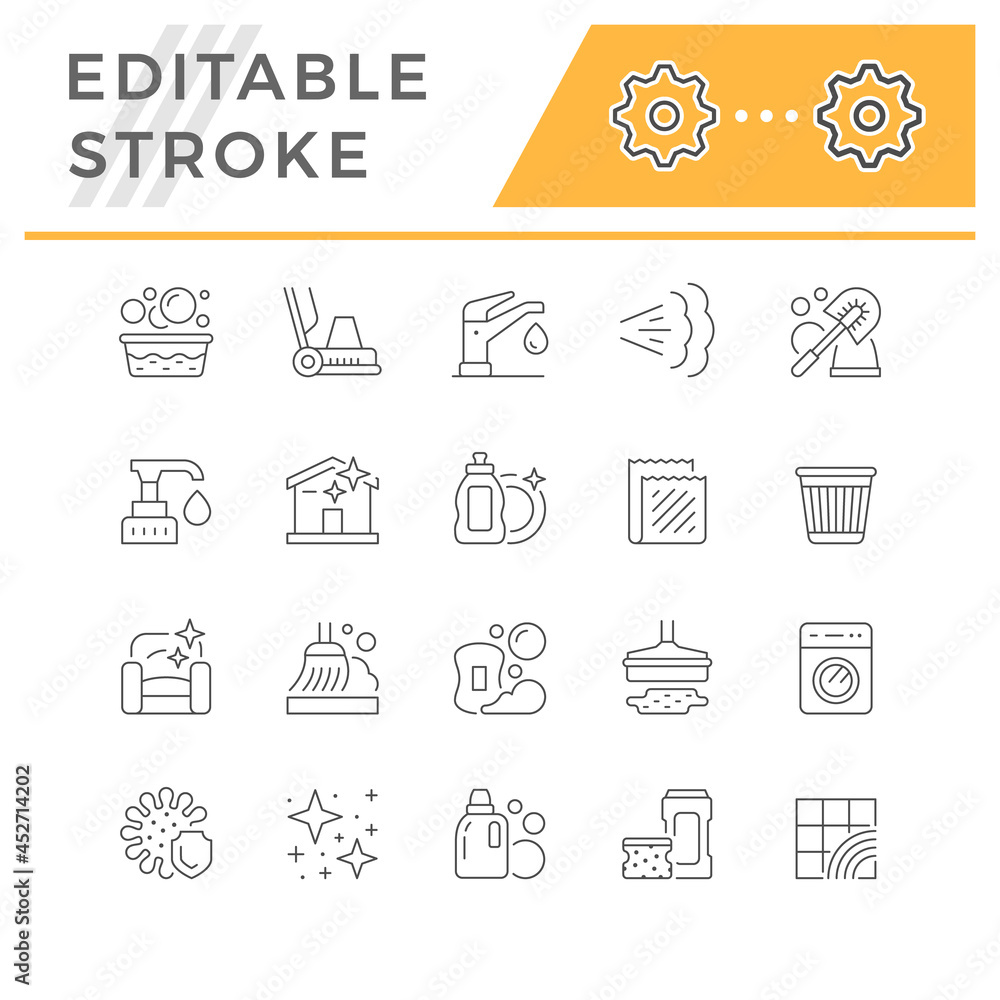 Set line icons of cleaning Set line icons of cleaning