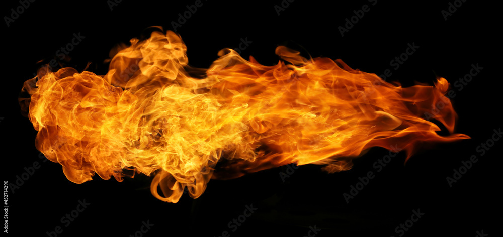 Fire and burning flame torch isolated on black background for graphic design Fire and burning flame torch isolated on black background for graphic design
