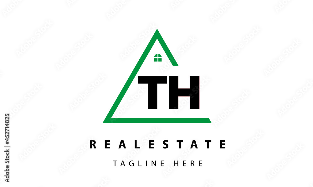 Obraz premium creative real estate TH latter logo vector