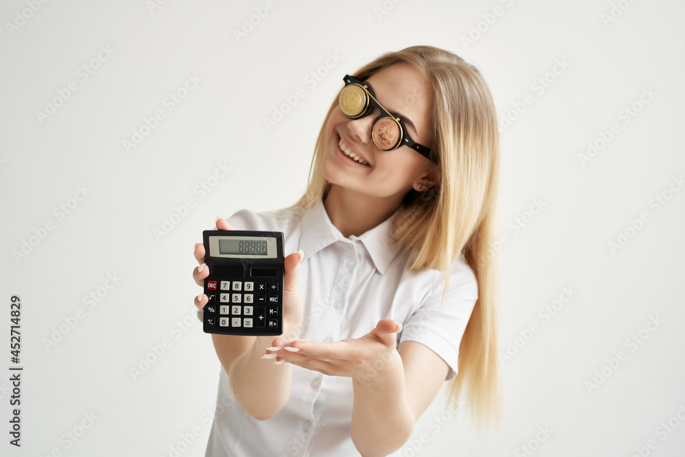pretty woman in white shirt calculator finance economy cryptocurrency pretty woman in white shirt calculator finance economy cryptocurrency