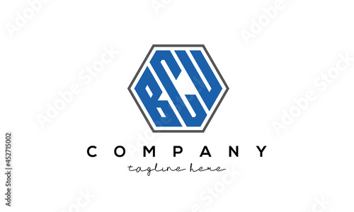  letters BCU creative polygon logo victor template photo