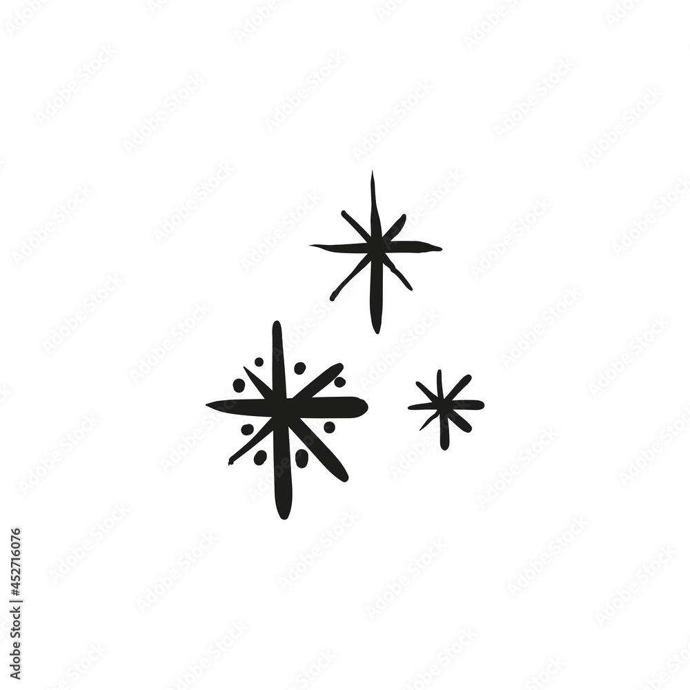 Fototapeta premium Hand drawn scribble snowflakes.