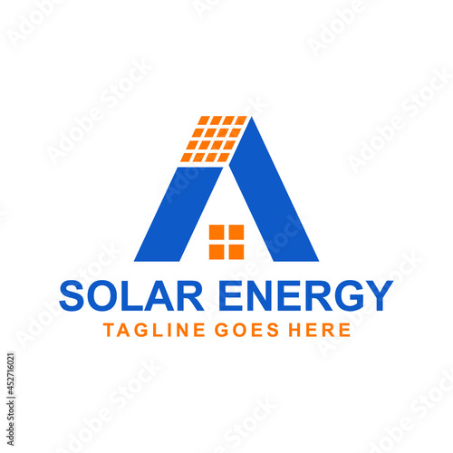 solar energy creative logo design idea 