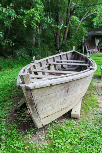 old vintage wooden boat