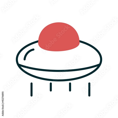 SpaceShip Two Color Vector Line Icon Design