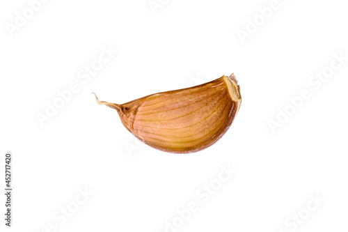 Ripe garlic clove isolated on a white background