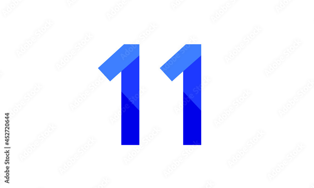 11 Number Modern Flat Blue Logo 11 Number Modern Flat Blue Logo