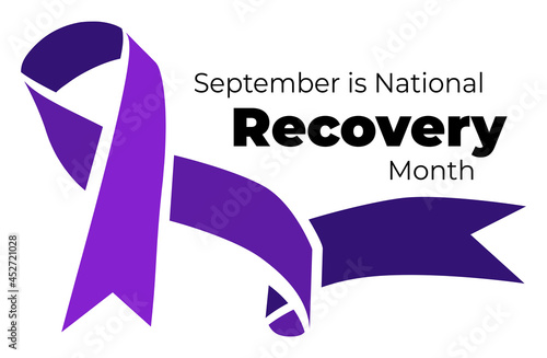 September is National Recovery Month. Vector illustration with ribbon photo