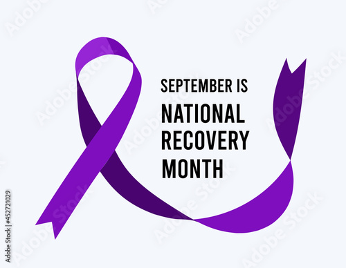 September is National Recovery Month. Vector illustration with ribbon