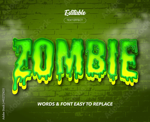 Zombie Theme Style Vector Text Effect