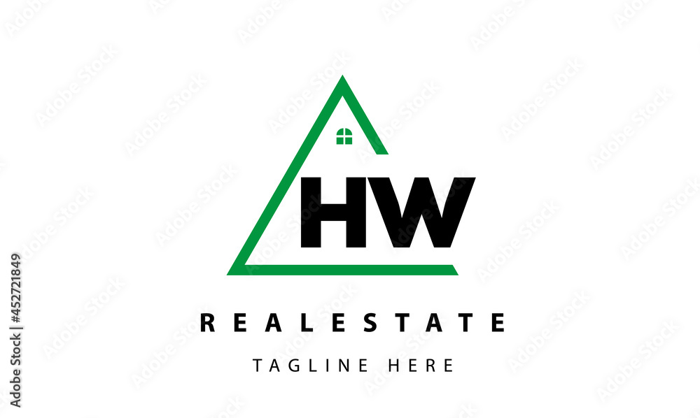 HW creative real estate logo vector