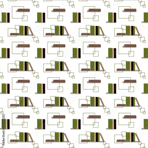 seamless pattern from a stack of books of different colors © Natali