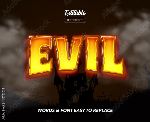 Evil Theme Style Vector Text Effect
