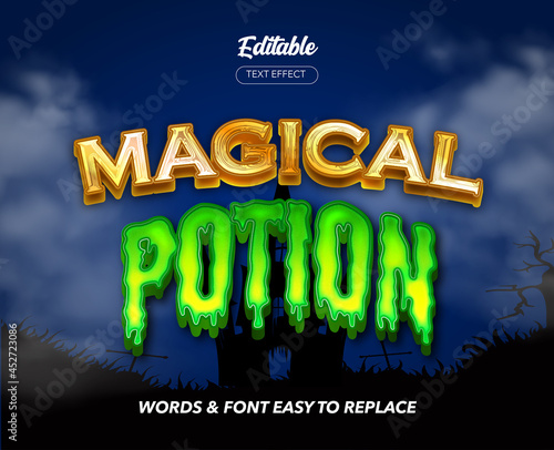 Magical Potion Theme Style Vector Text Effect