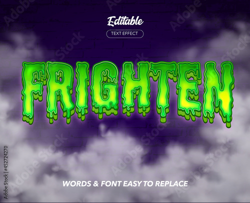 Halloween melted poison Theme Style Vector Text Effect
