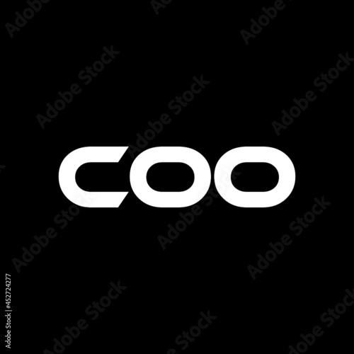 COO letter logo design with black background in illustrator, vector logo modern alphabet font overlap style. calligraphy designs for logo, Poster, Invitation, etc.