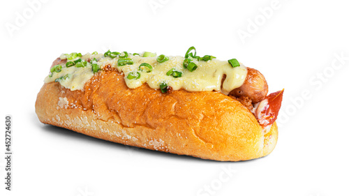 Hot dog isolated on a white background. Fast food isolated.