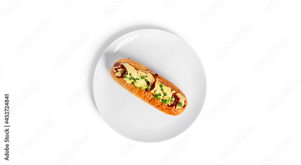 Hot dog isolated on a white background. Fast food isolated.