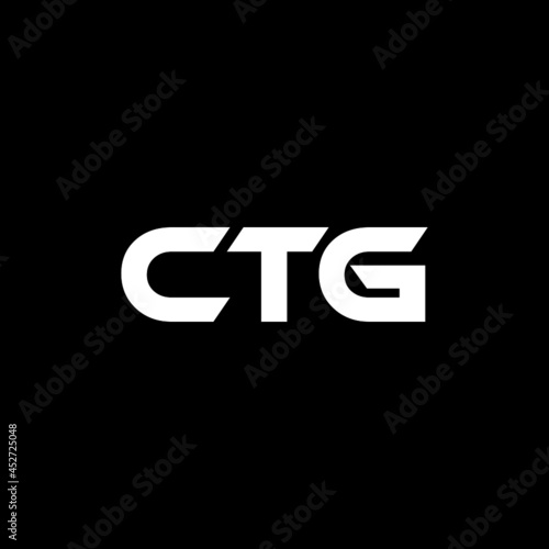 CTG letter logo design with black background in illustrator, vector logo modern alphabet font overlap style. calligraphy designs for logo, Poster, Invitation, etc.