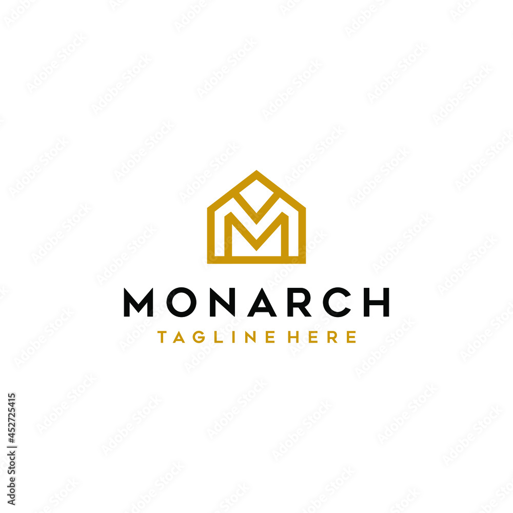 Inittial M House Real Estate Elegant Logo Design Inittial M House Real Estate Elegant Logo Design