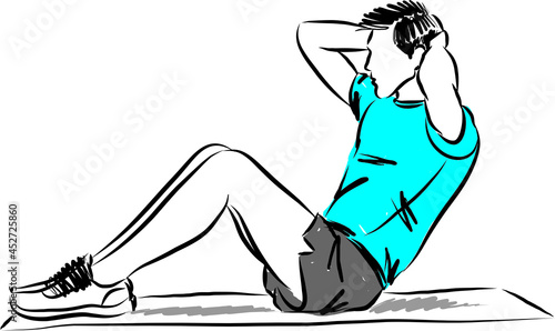 fitness young man exercising vector illustration