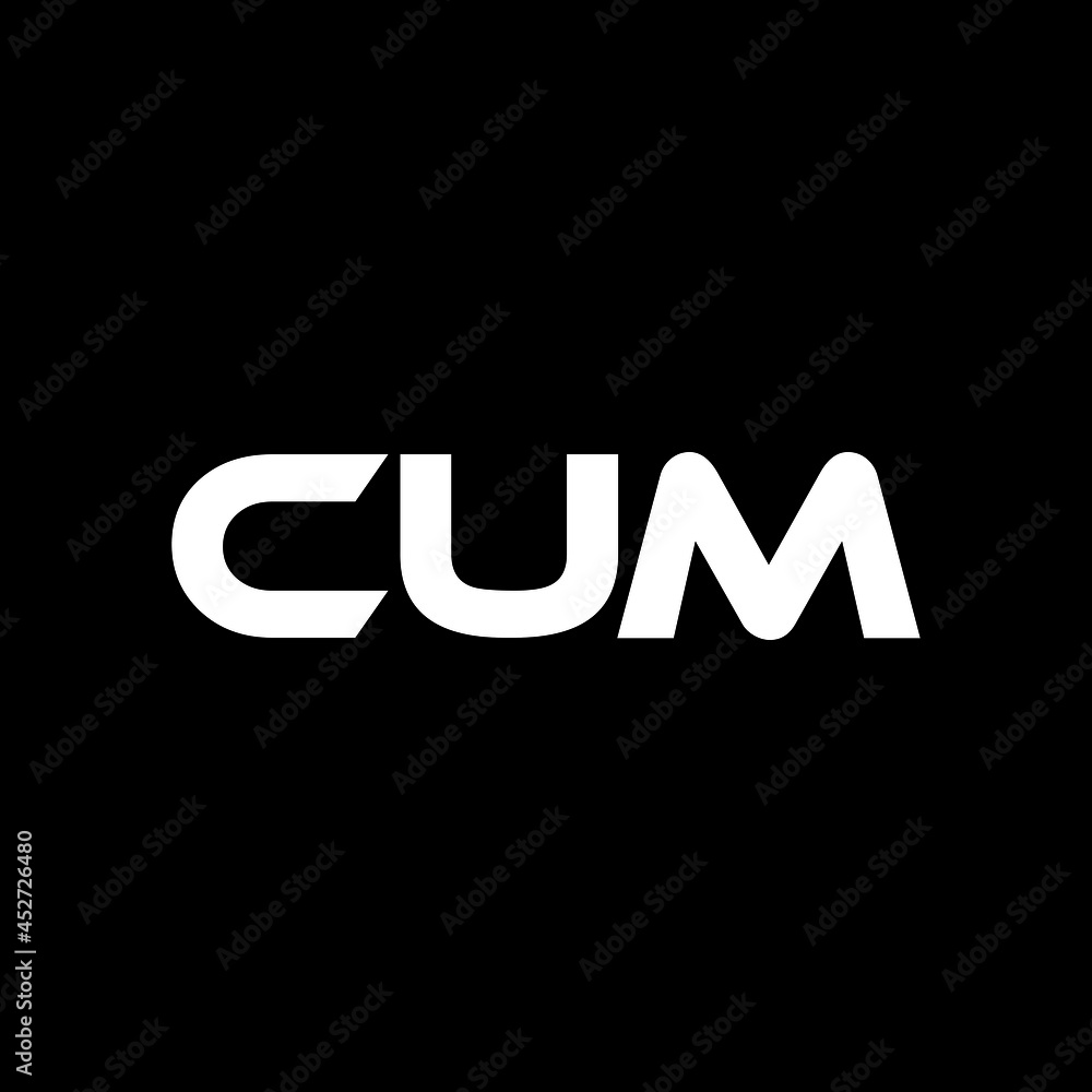 CUM letter logo design with black background in illustrator, vector logo modern alphabet font overlap style. calligraphy designs for logo, Poster, Invitation, etc.