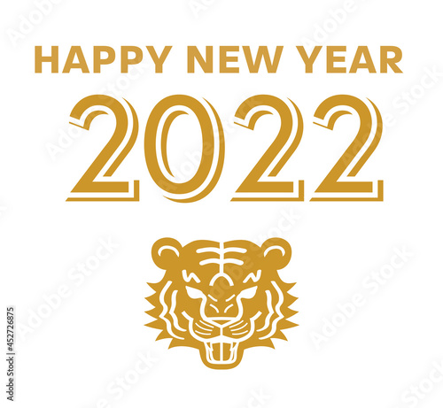 2022年　寅年　年賀状素材 - 吼える虎の顔のアイコン