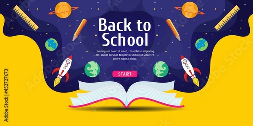 Back to school background with space design. Suitable for banner  poster  landing page  etc. Vector illustration