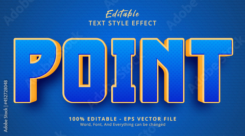 Editable text effect, Point text on headline blue color style effect