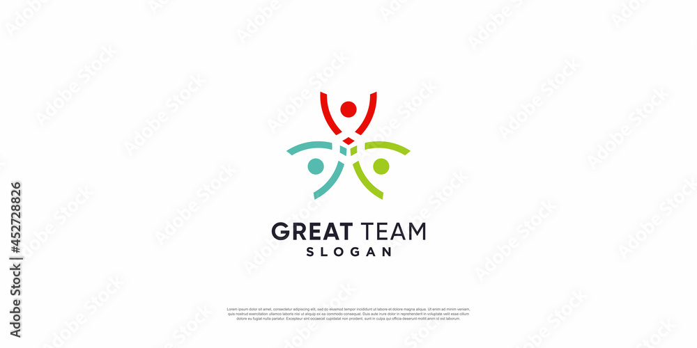 Team work logo with modern unique concept Premium Vector part 7