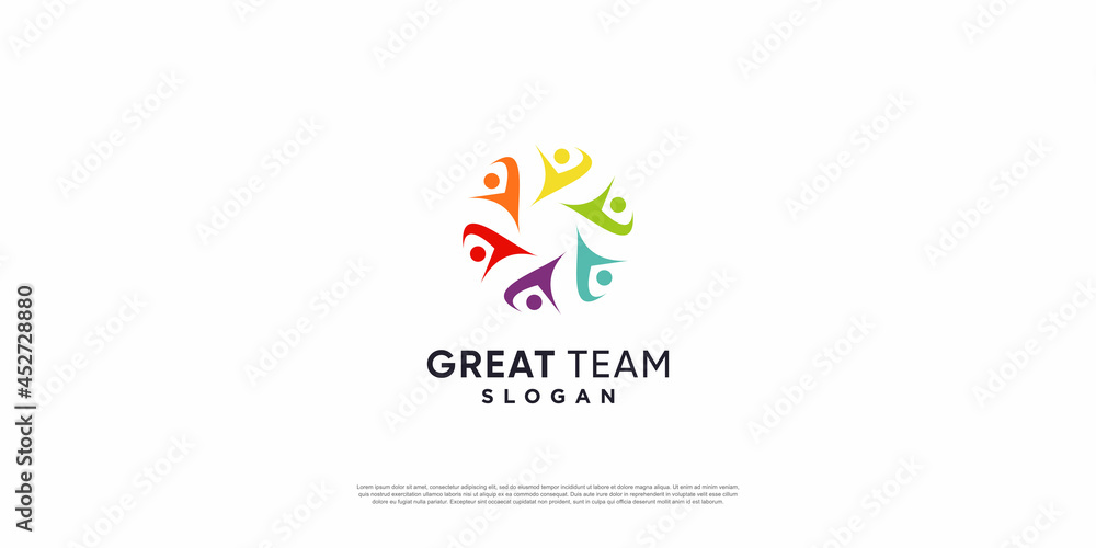 Team work logo with modern unique concept Premium Vector part 2