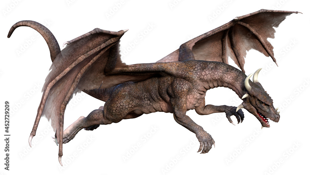 3D Rendering Fairy Tale Dragon on White 3D Rendering Fairy Tale Dragon on White