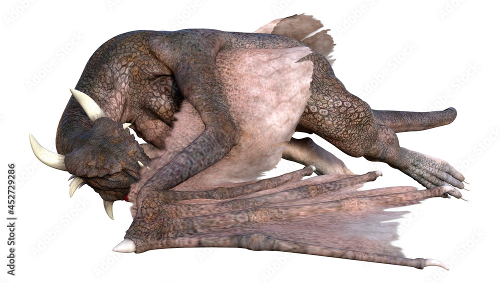 3D Rendering Fairy Tale Dragon on White 3D Rendering Fairy Tale Dragon on White