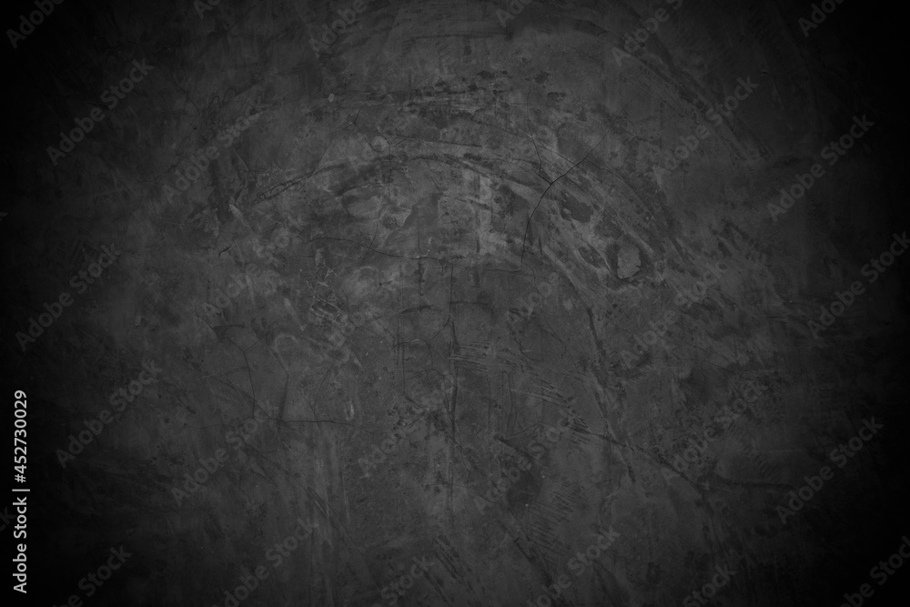 Fototapeta premium Old wall texture cement dark black gray background abstract grey color design are light with white gradient background.