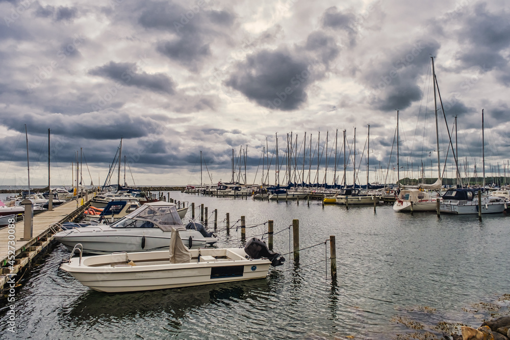 Kerteminde port harbor marina on Funen in Denmark