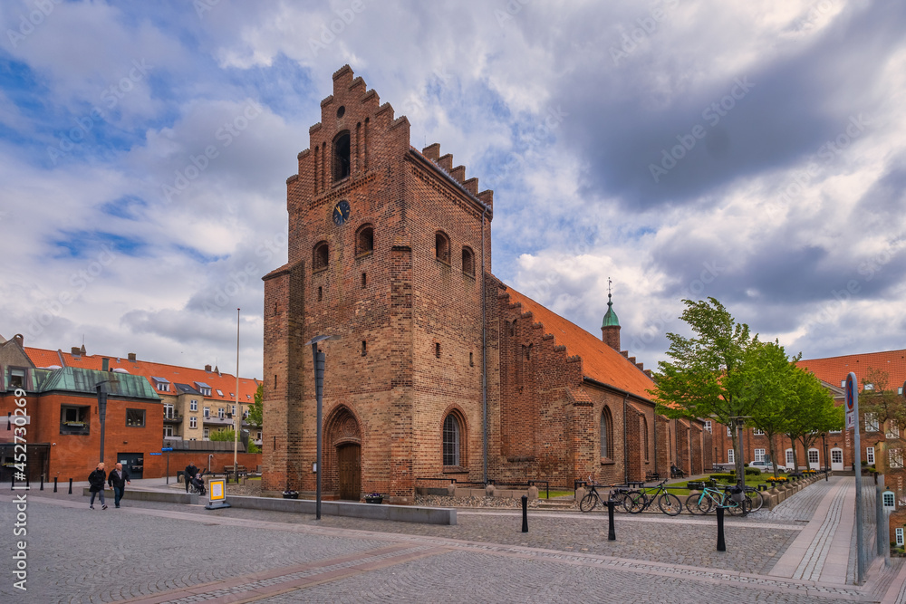 Kerteminde sankt Laurentius church in the city center, Denmark